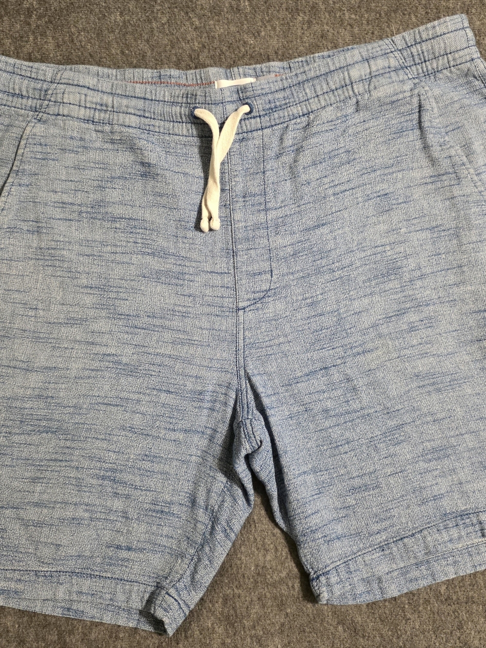 Old Navy Light Blue Heathered Swim Trunks with Drawstring